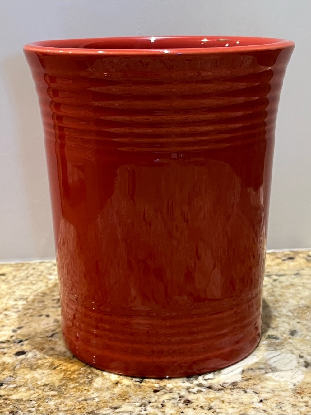 Fiesta Retired Paprika Red Ware Utensil Holder Crock Homer Laughlin
